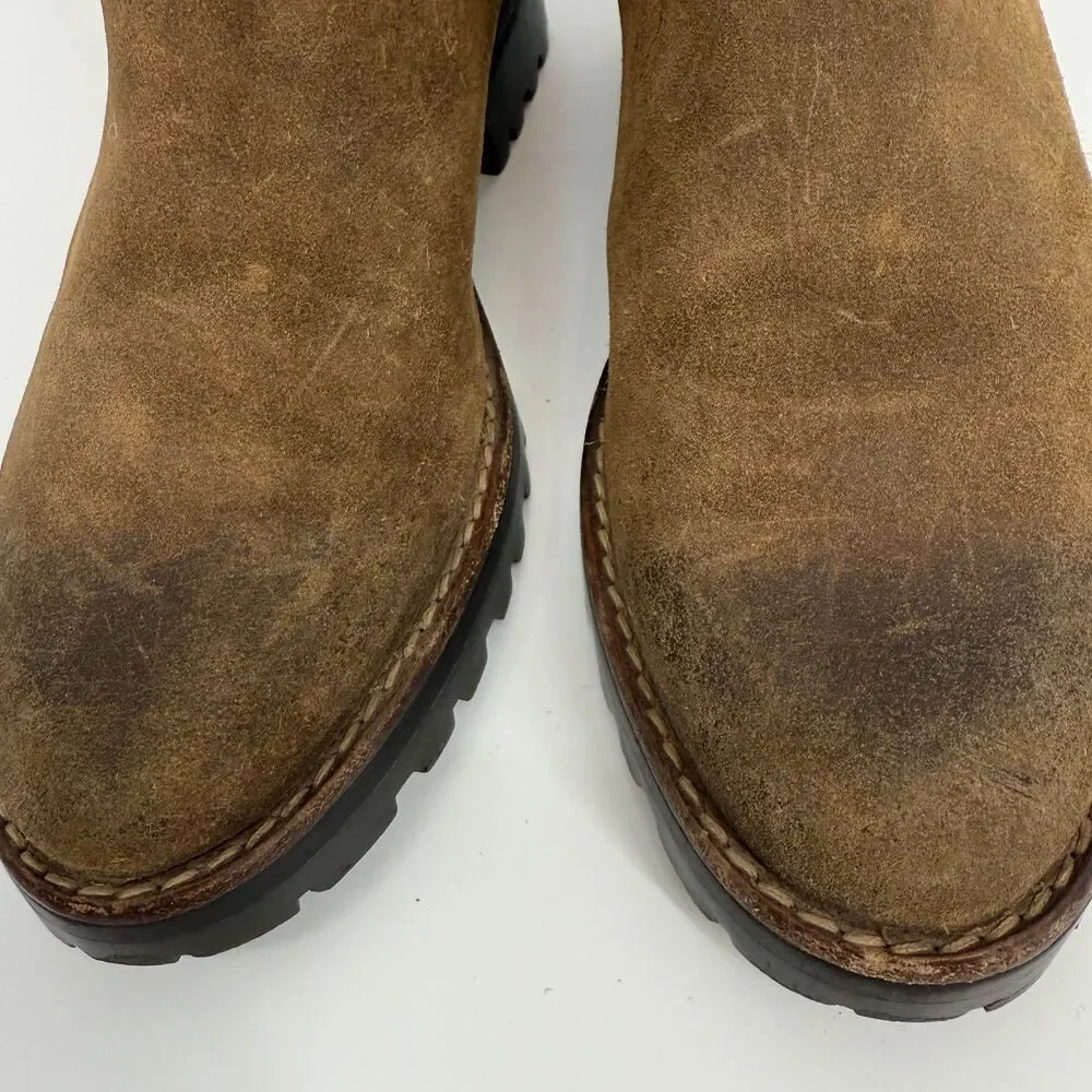 Thursday Boots Legend Safari Chelsea Boots Suede Brown Leather Nubuck Women 9